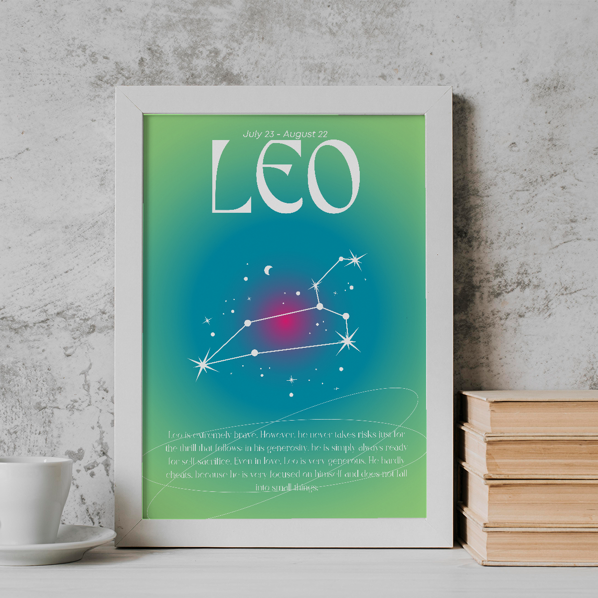 Leo Zodiac Sign Photo Frame | For Wall Decoration