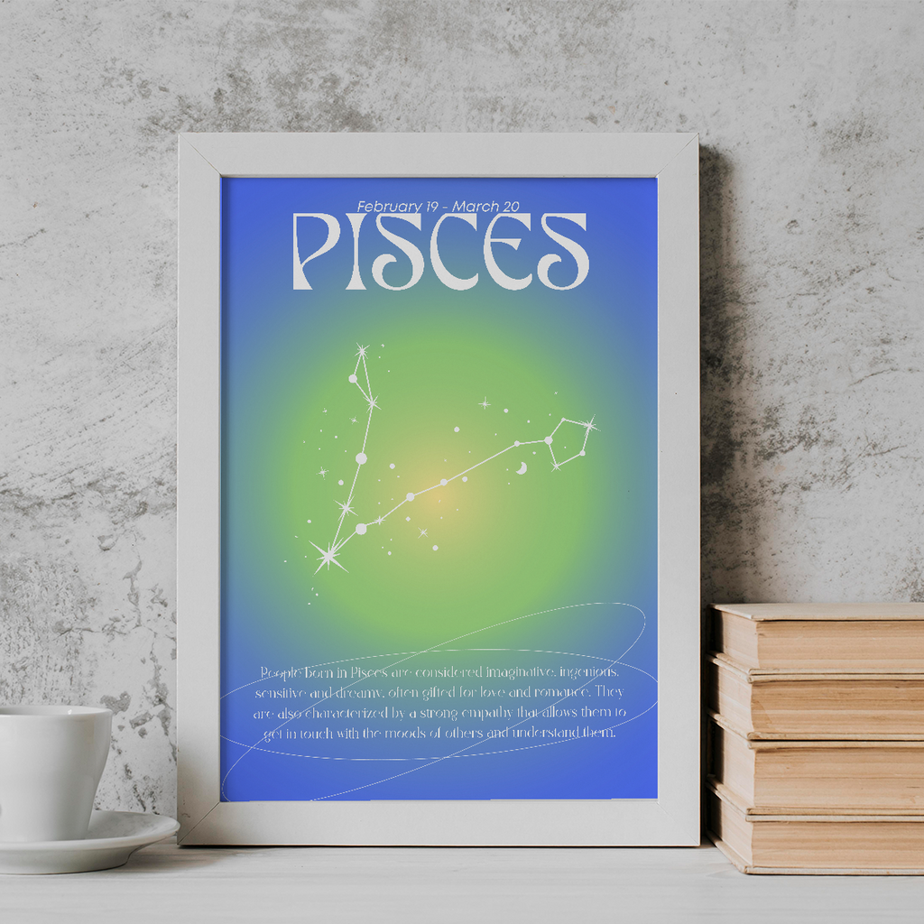 Pisces Zodiac Sign Photo Frame | For Wall Decoration