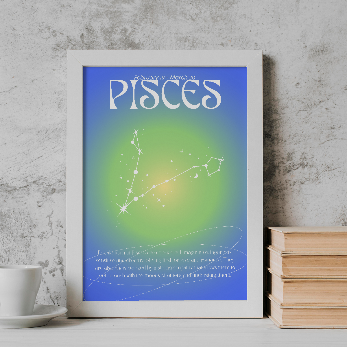 Pisces Zodiac Sign Photo Frame | For Wall Decoration