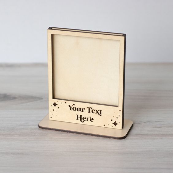 Wooden Mini Text Photo Stand Mdf Wooden Personalised Item For Any Space