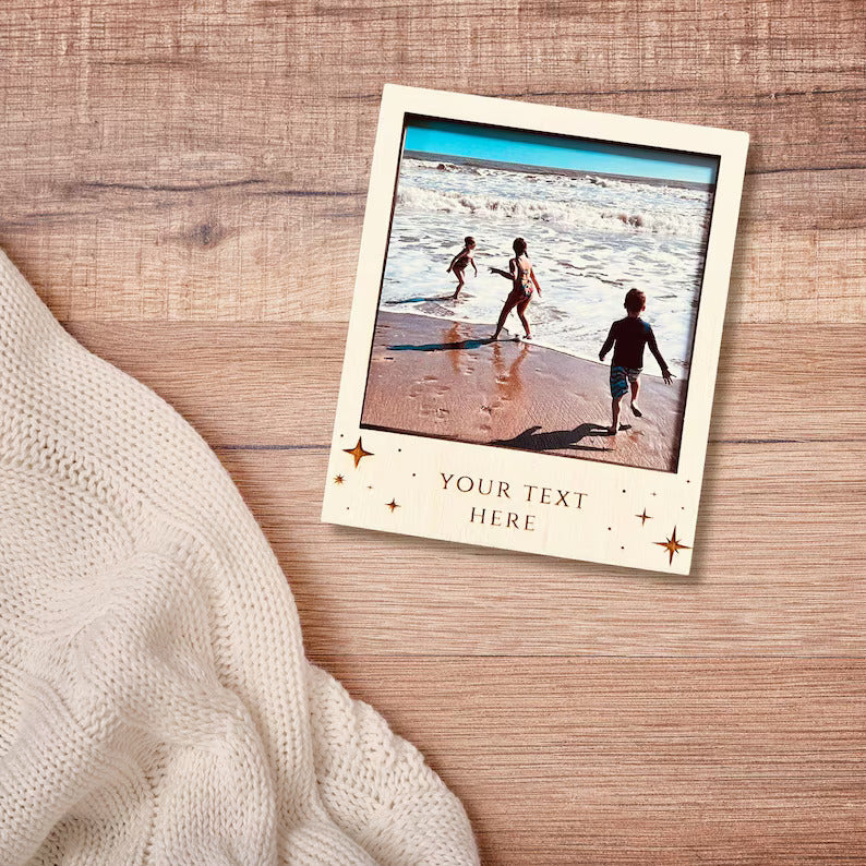MDF Photo Frame With Text Fridge Magnet Pack Of 3