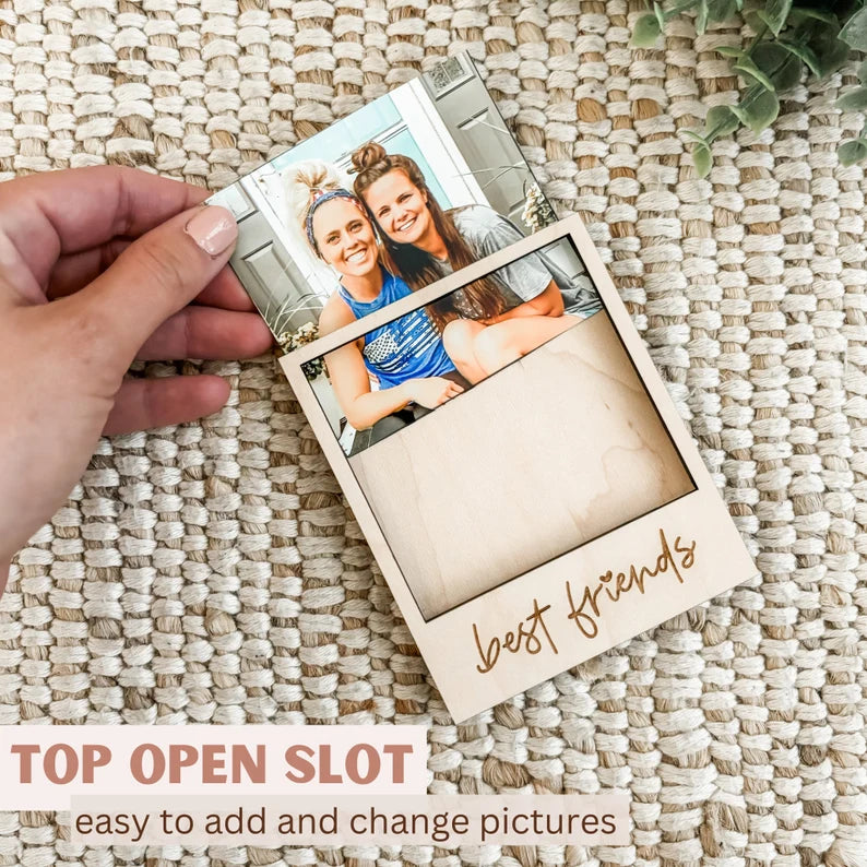 MDF Fridge Magnet Photo Frame With Text Pack Of 2