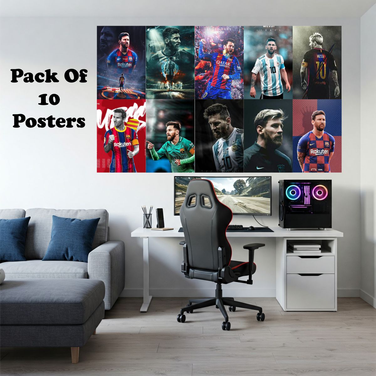 Messi Football Poster A4 Size Pack of 10