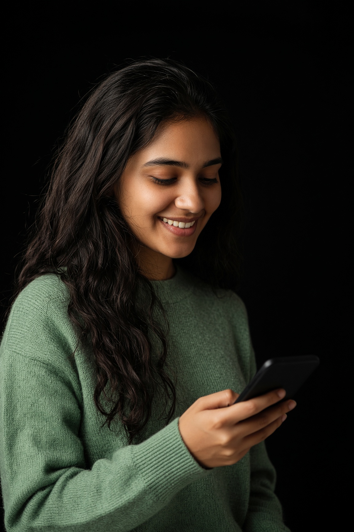 Student requesting a print from her phone